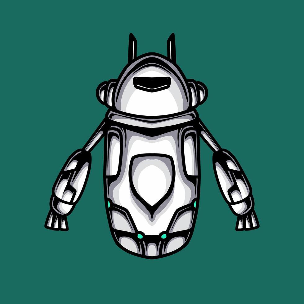 Cute white Ai robot character vector