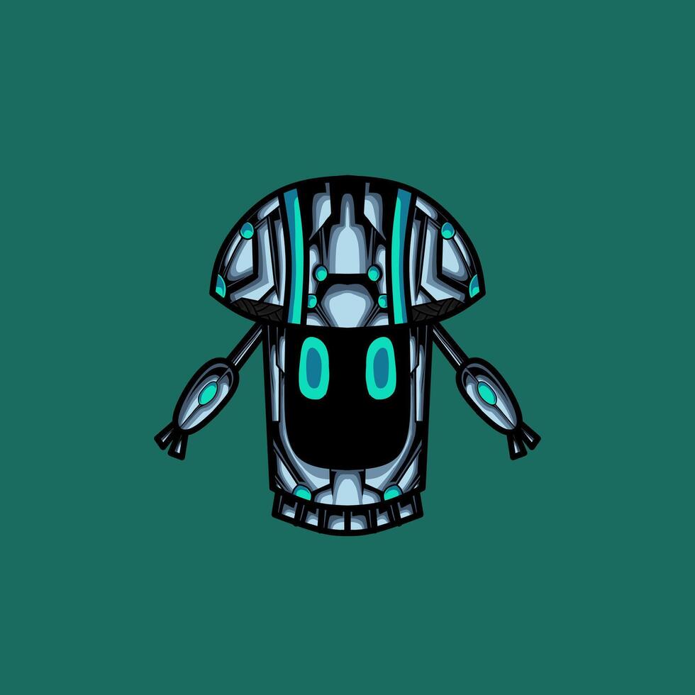 Cute white Ai robot character vector