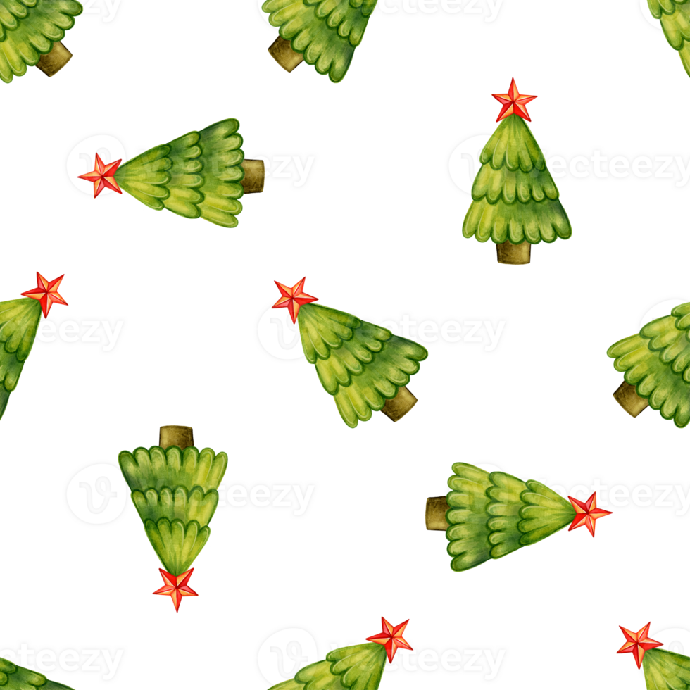 Trees seamless pattern for Christmas png