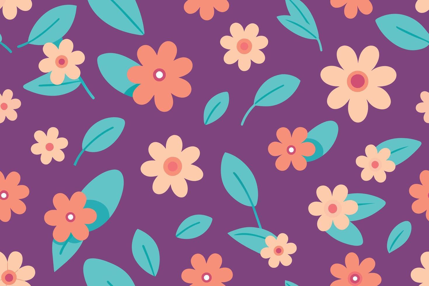 Seamless Pattern Elements Flower Ditsy vector