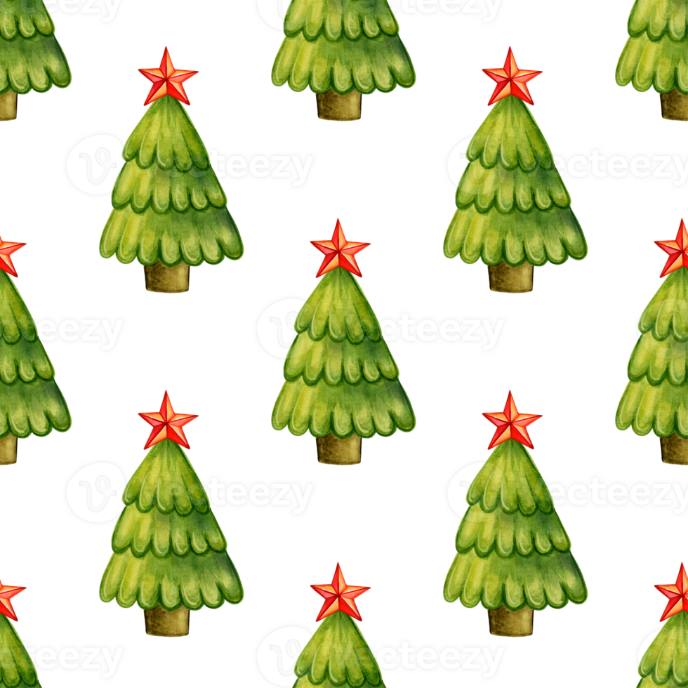 Trees seamless pattern for Christmas png