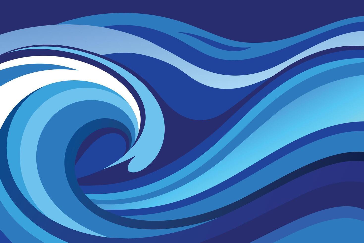 Abstract Blue Wave Background vector