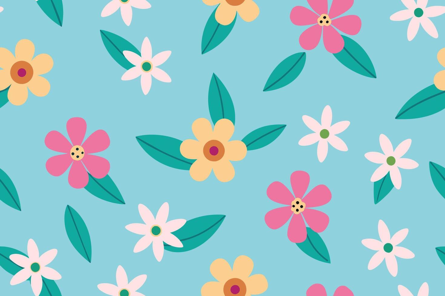 Seamless Pattern Elements Flower Ditsy vector