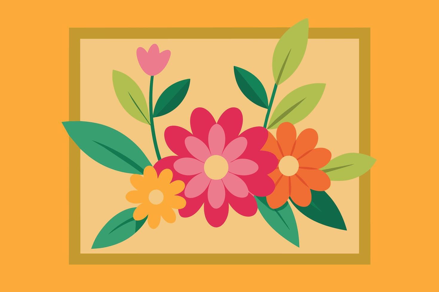 Spring Flower Frame Background vector