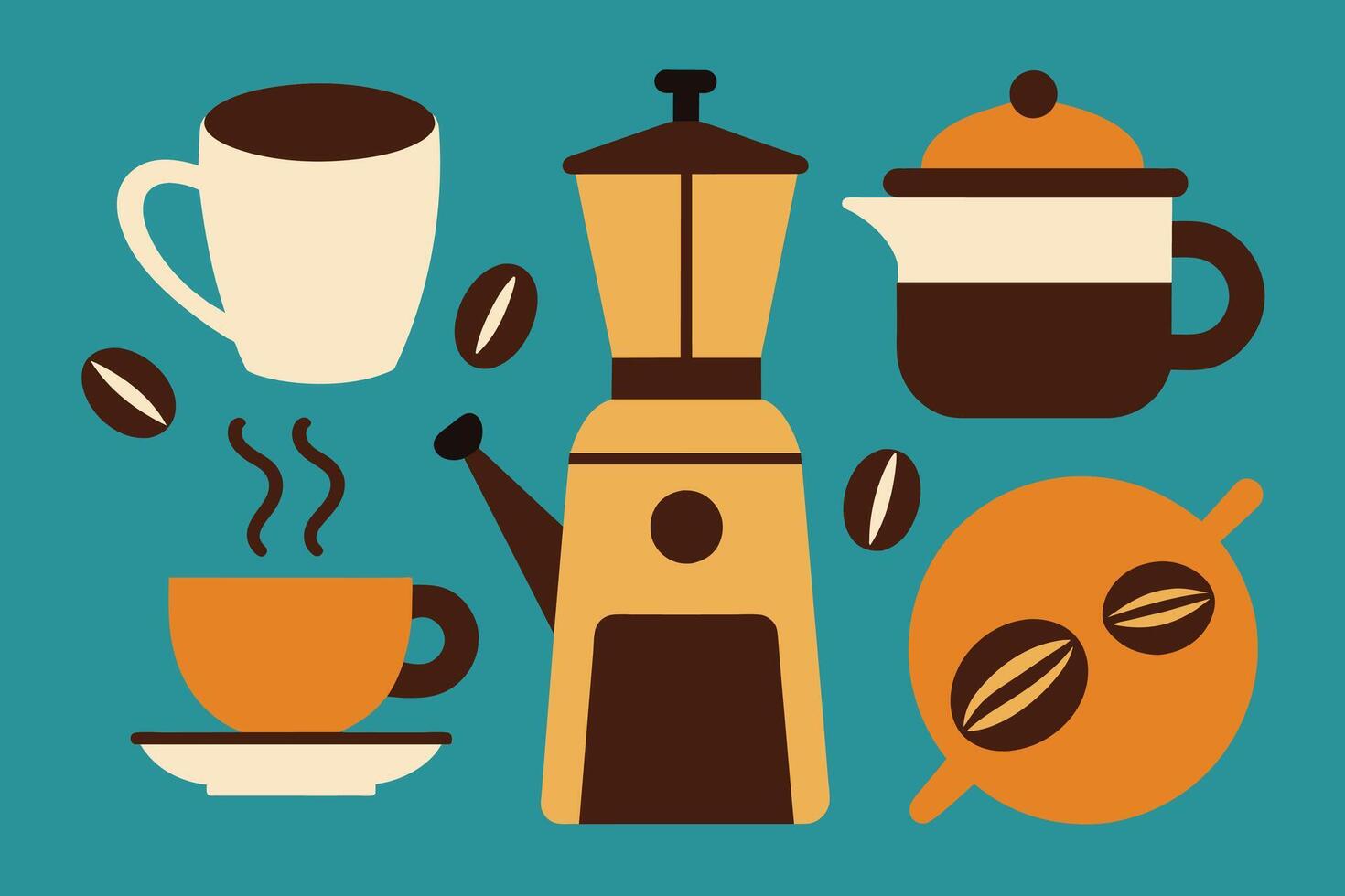 Hand Drawn Coffee Elements Vector