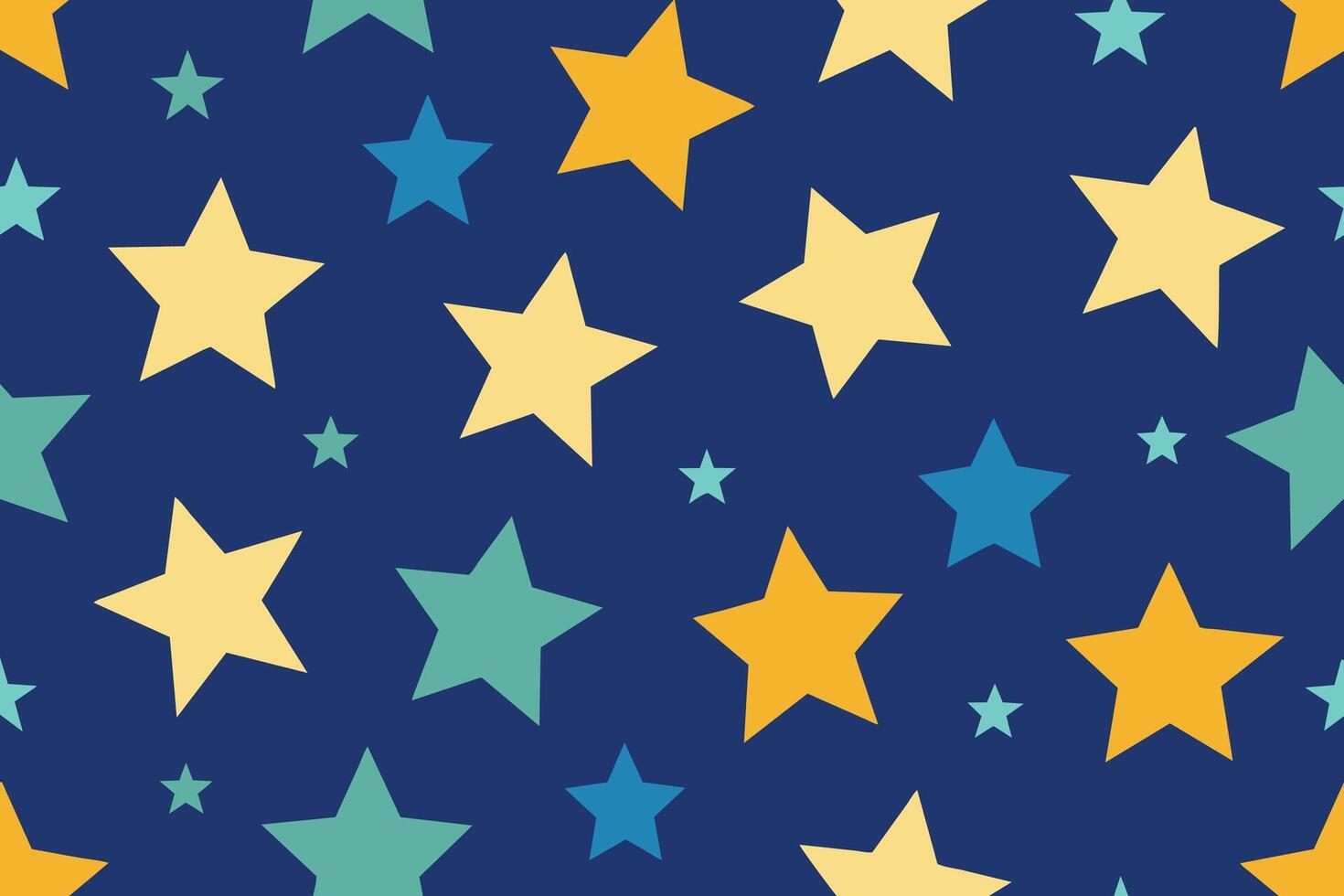 Seamless Flat Stars Pattern vector