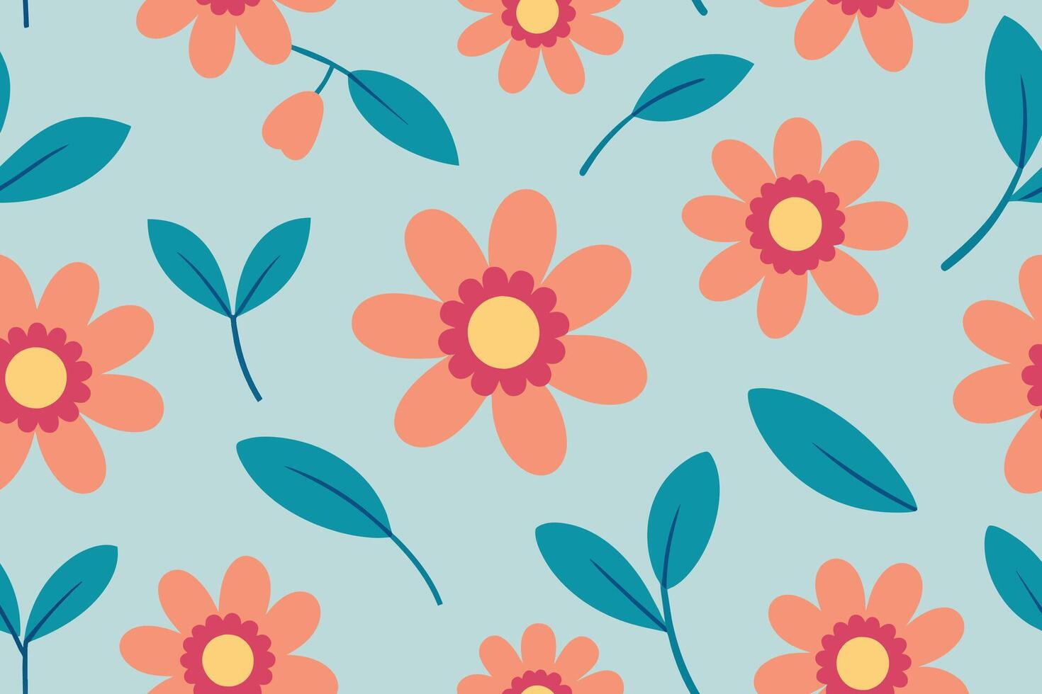 Seamless Pattern Elements Flower Ditsy vector