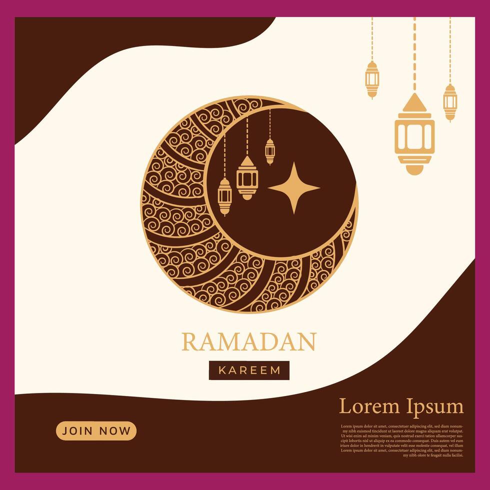 Celebrate Ramadan Joy, Illuminate Eid with our Captivating Islamic Poster Design, Infused with Blessings and Cultural Elegance  Ideal for Social Media, Sharing the Spirit of the Holy Month vector