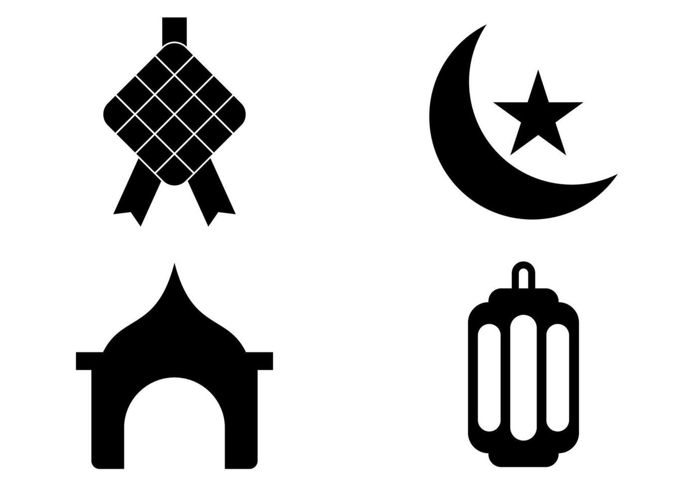 islamic icon monochrome vector