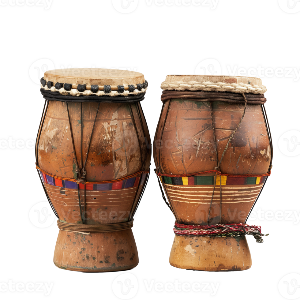 AI generated Wooden bongos traditional percussion instrument png