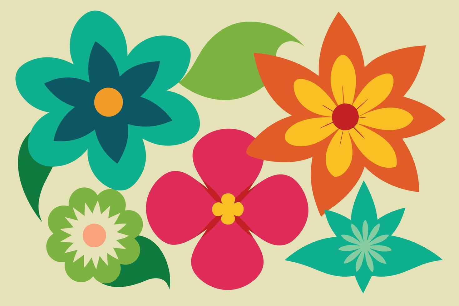 Assorted Flower Shape Vector