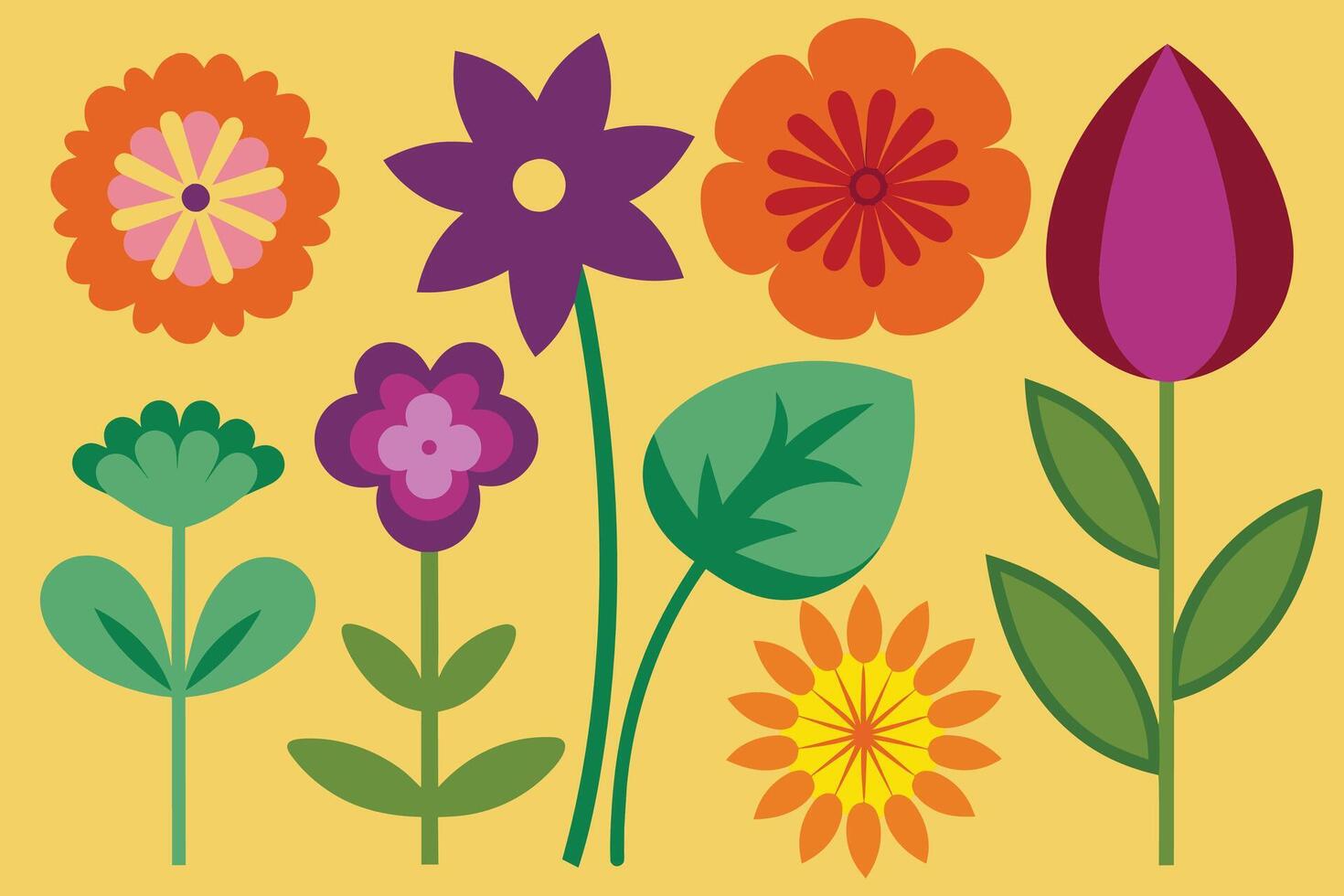 Assorted Flower Shape Vector