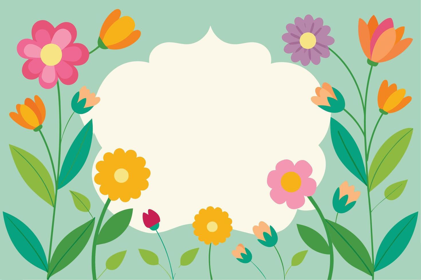 fondo de marco de flor de primavera vector