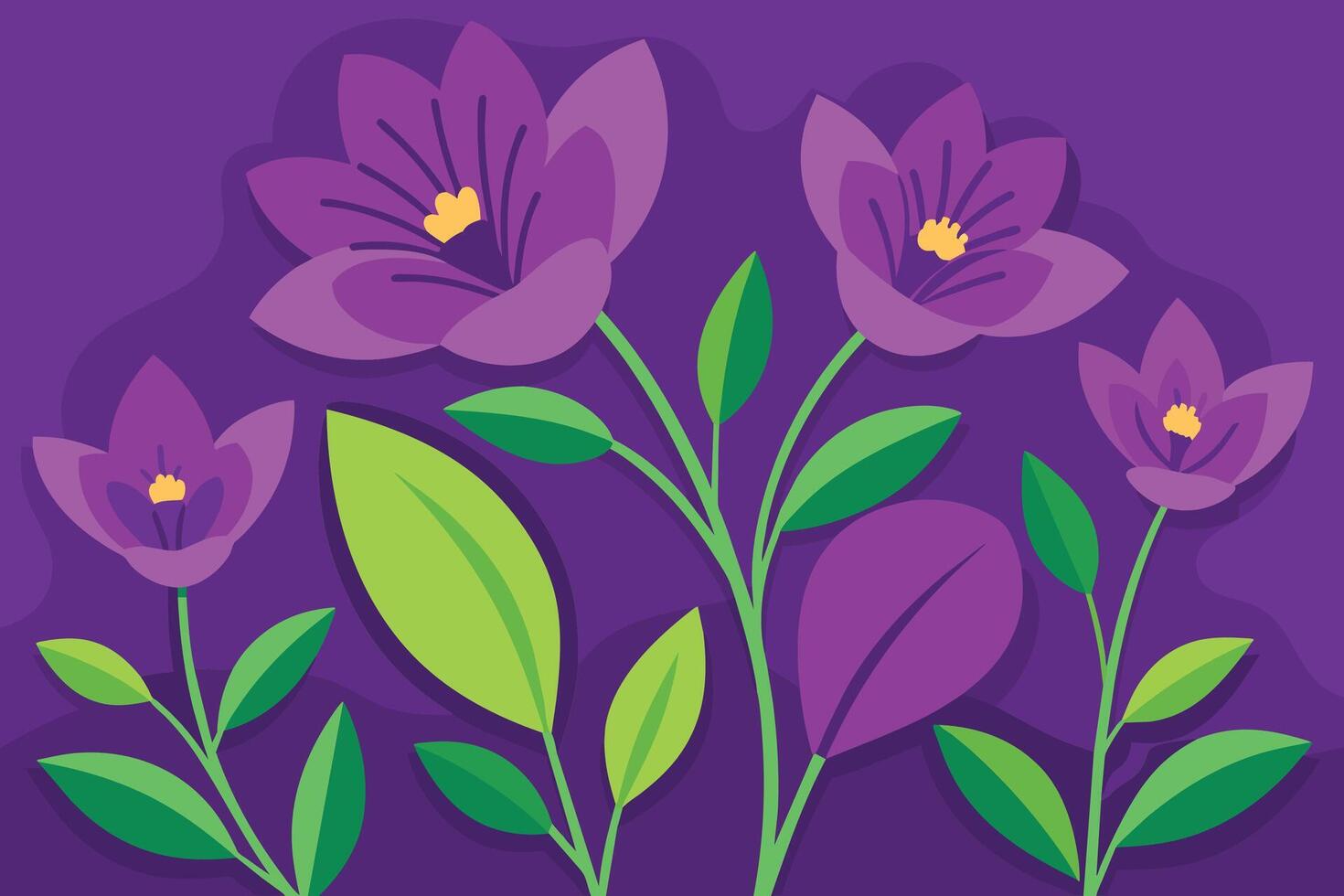 Vector Background with Purple Flowers