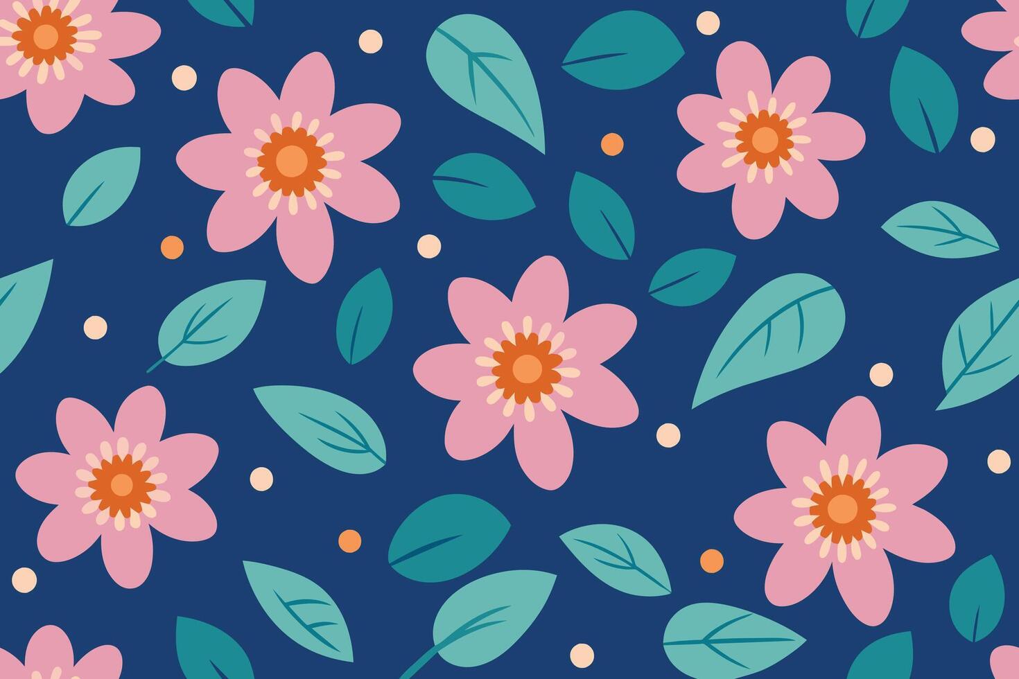 Seamless Pattern Elements Flower Ditsy vector