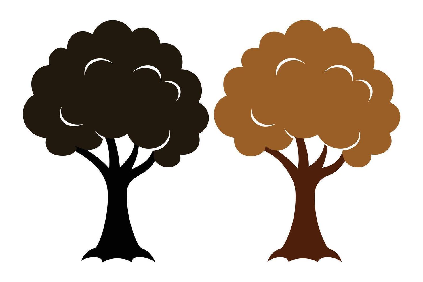 Black Sepia Trees Illustrations isolated on white background vector