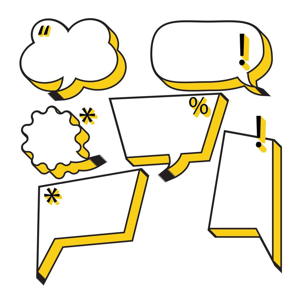 Classic speech bubble vector design with yellow shadow