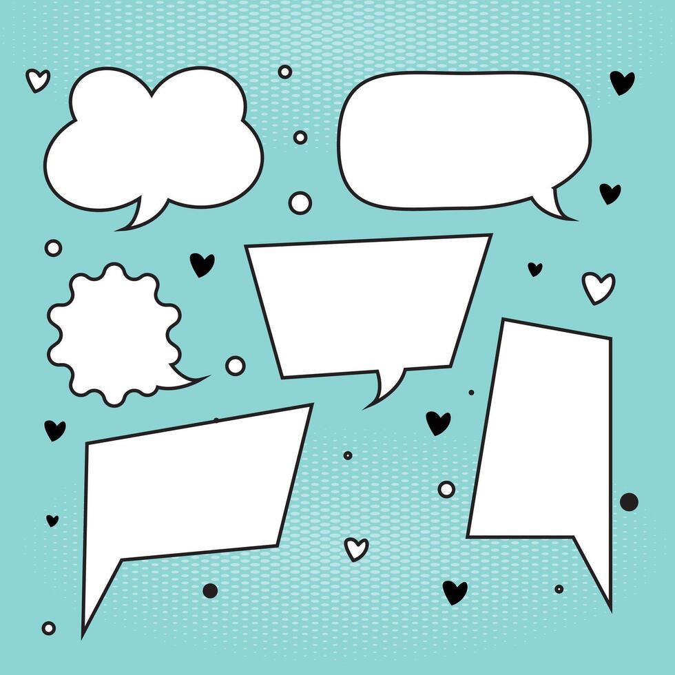 collection of speech bubble designs in classic style vector