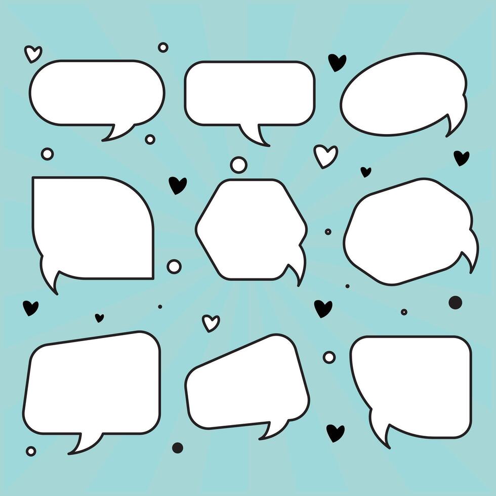 collection of speech bubble designs in classic style vector