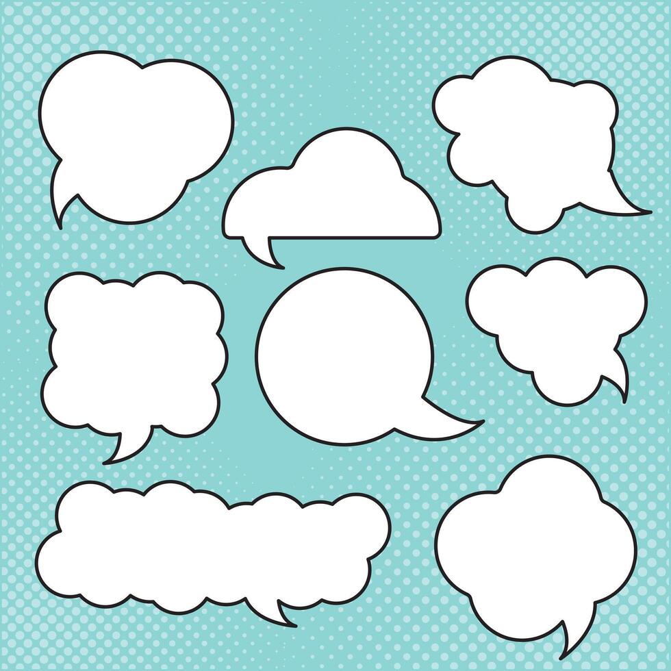 collection of speech bubble designs in classic style vector