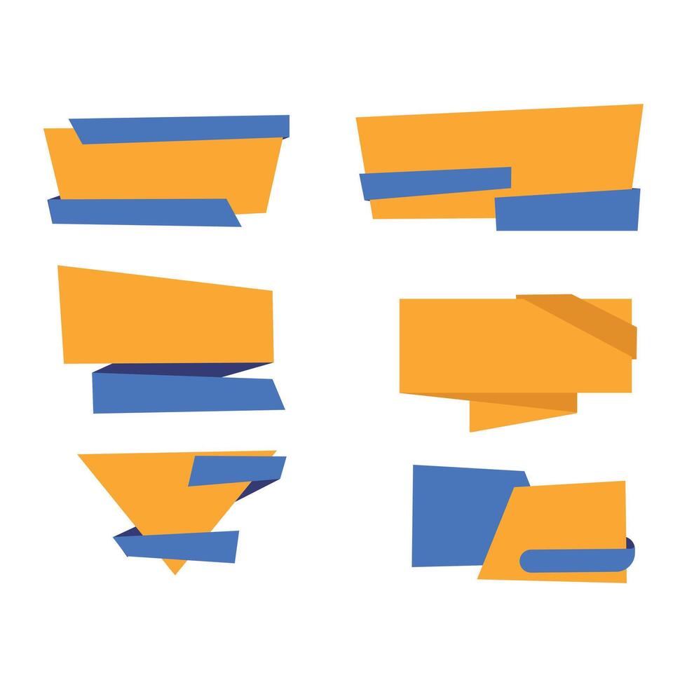 plano bandera pegatina etiqueta, blanco vector sencillo acortar Arte conjunto