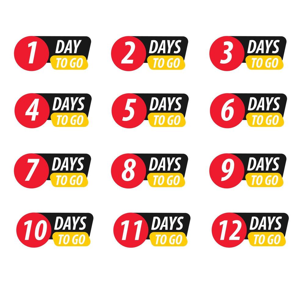 Vector promotional banner with number of days left sign