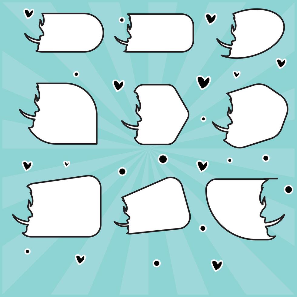 collection of speech bubble designs in classic style vector