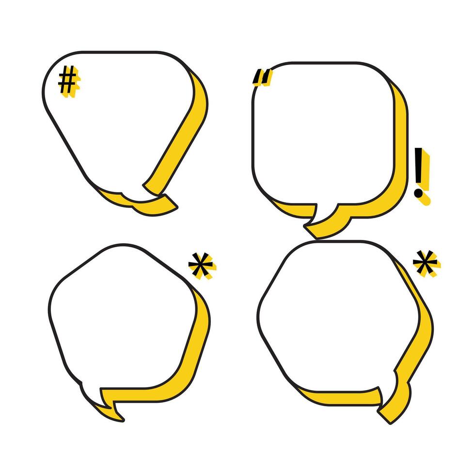 Classic speech bubble vector design with yellow shadow