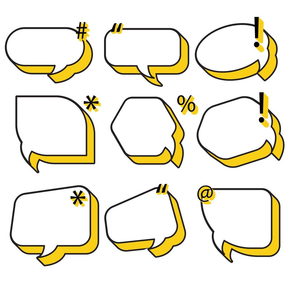 Classic speech bubble vector design with yellow shadow