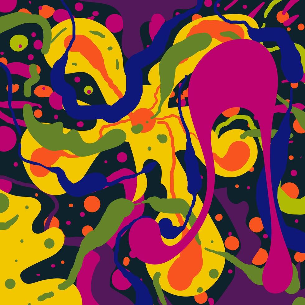 Hand Drawing Colorful Abstract Liquid Doodle Background vector