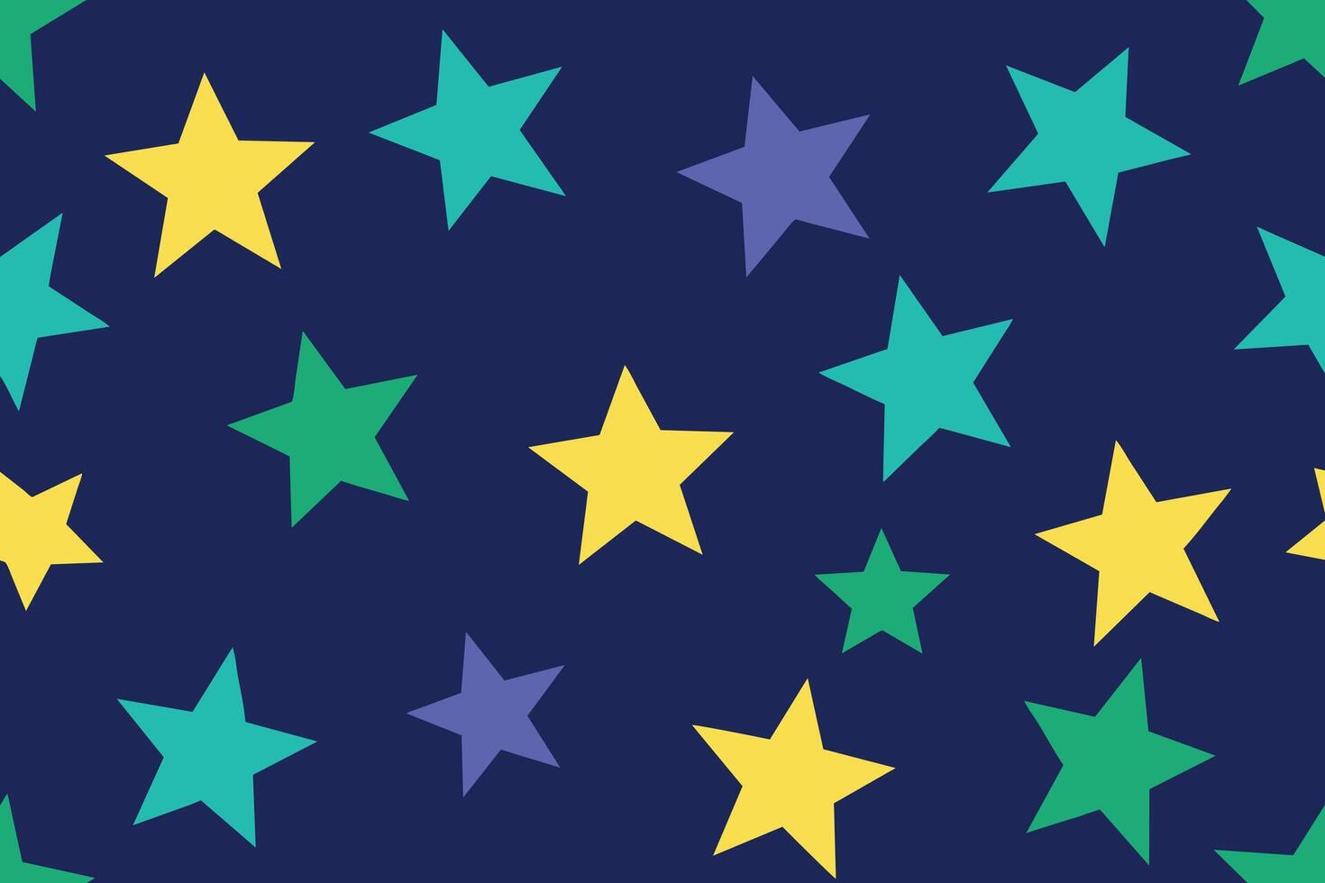 Seamless Flat Stars Pattern vector