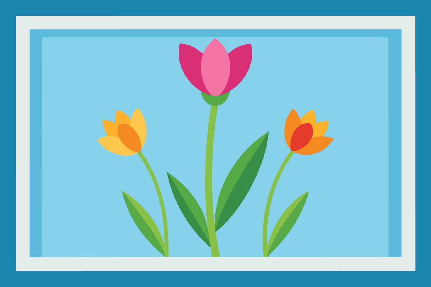 Spring Flower Frame Background vector