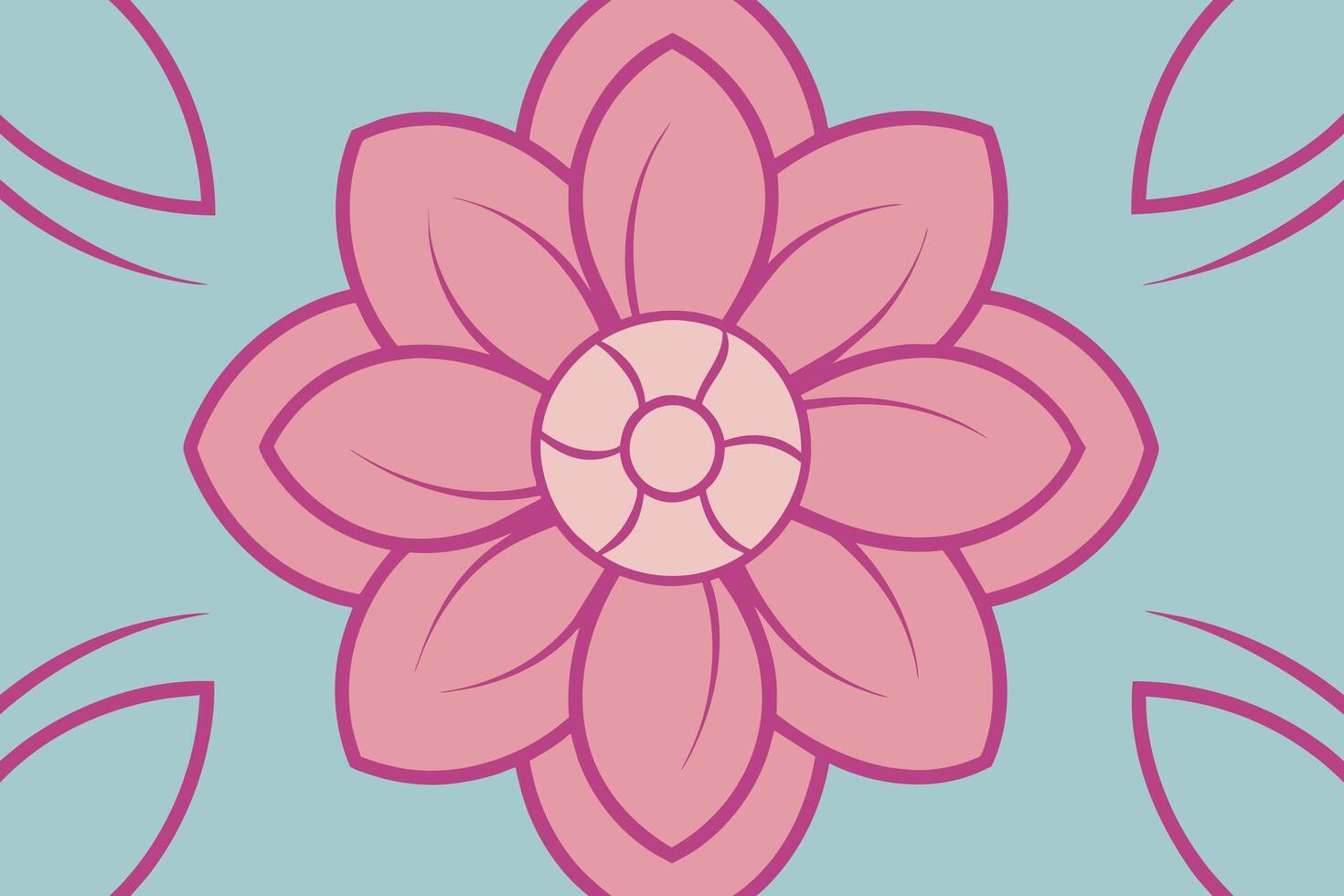 One Line Drawn Flower Face Seamless Pattern vector