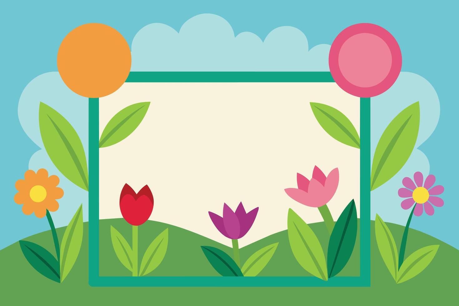 fondo de marco de flor de primavera vector