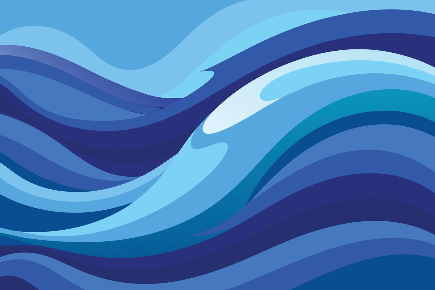 Abstract Blue Wave Background vector