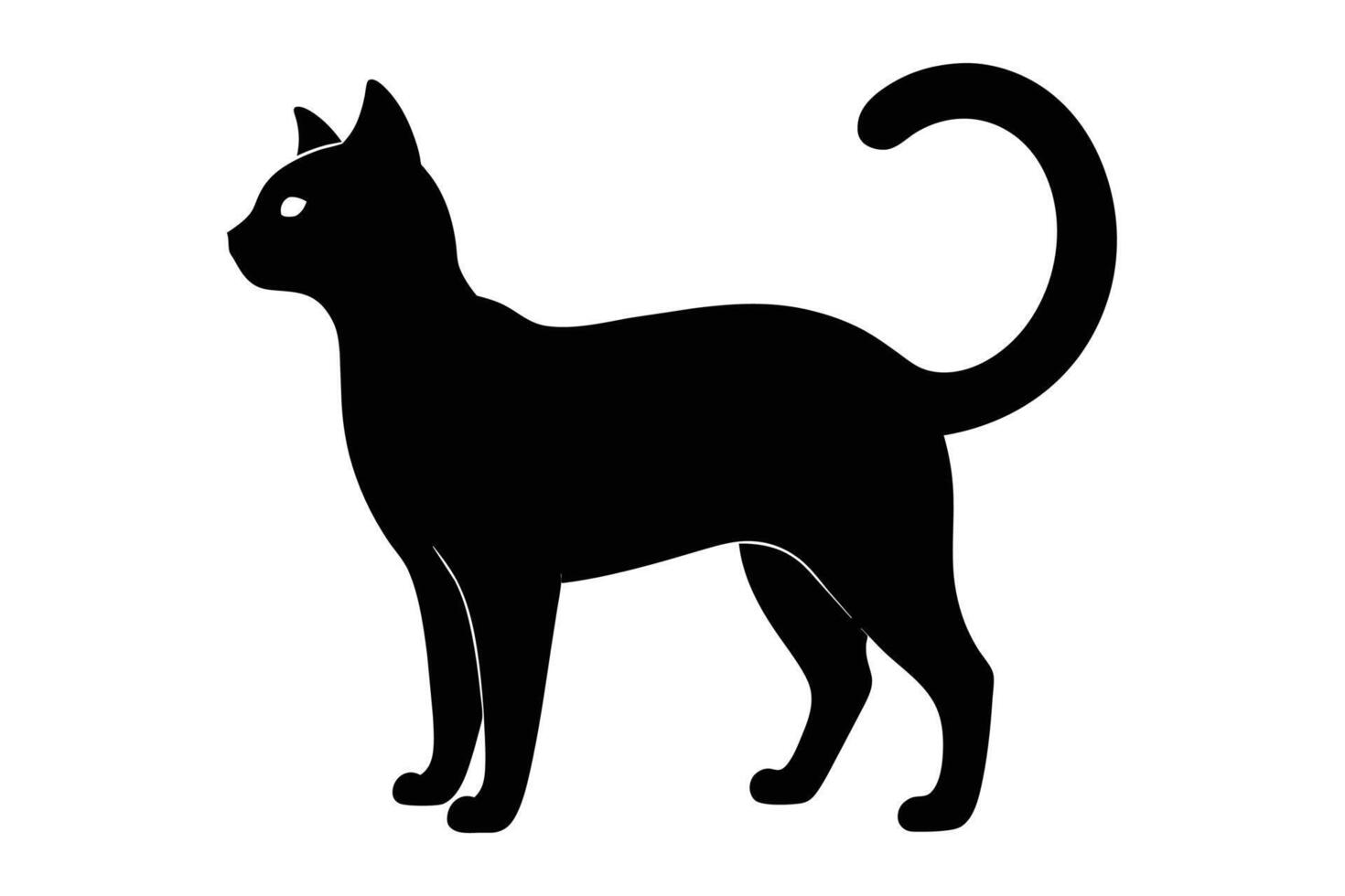 Vector set of cat silhouettes. Black cat vector isolated on white background