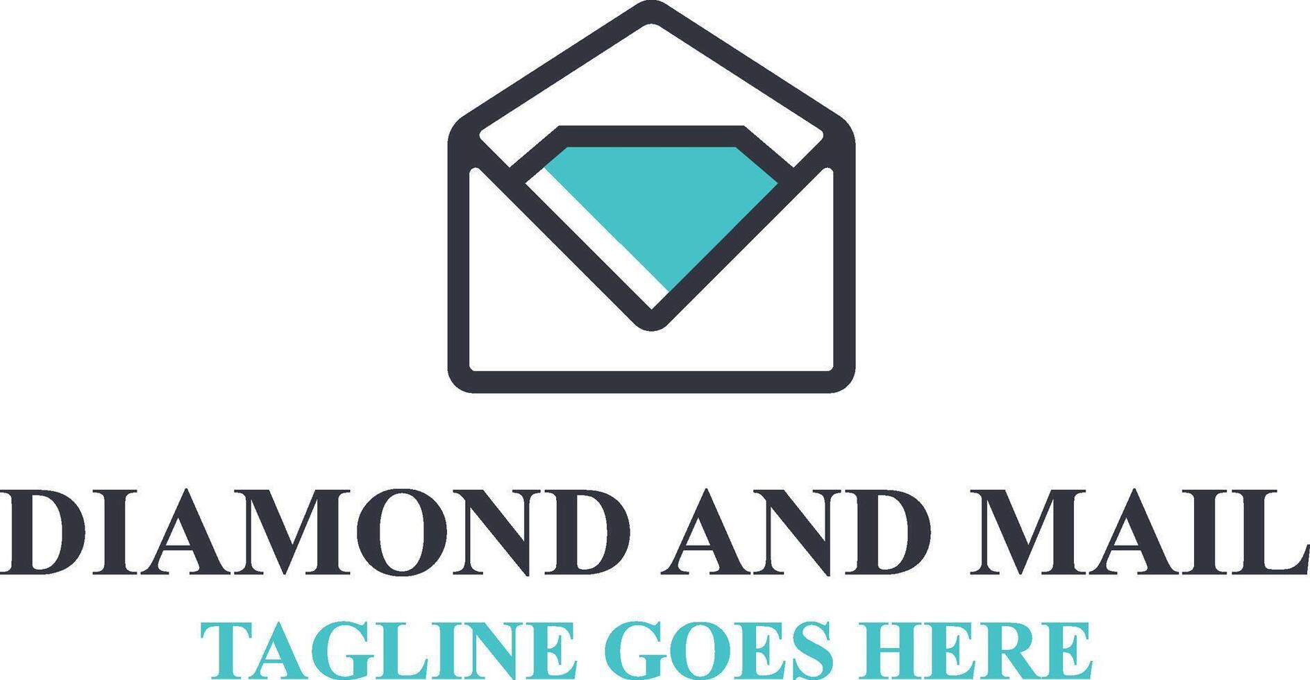 Diamond with email logo vector