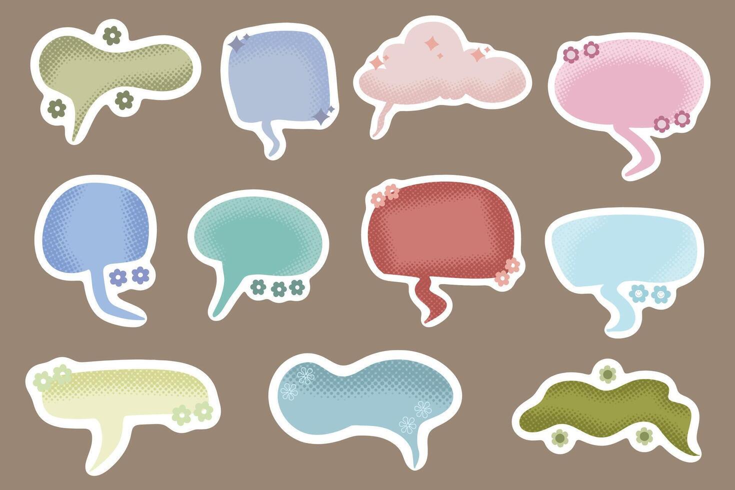 Cute Bubble Chat Sticker Clip Art vector