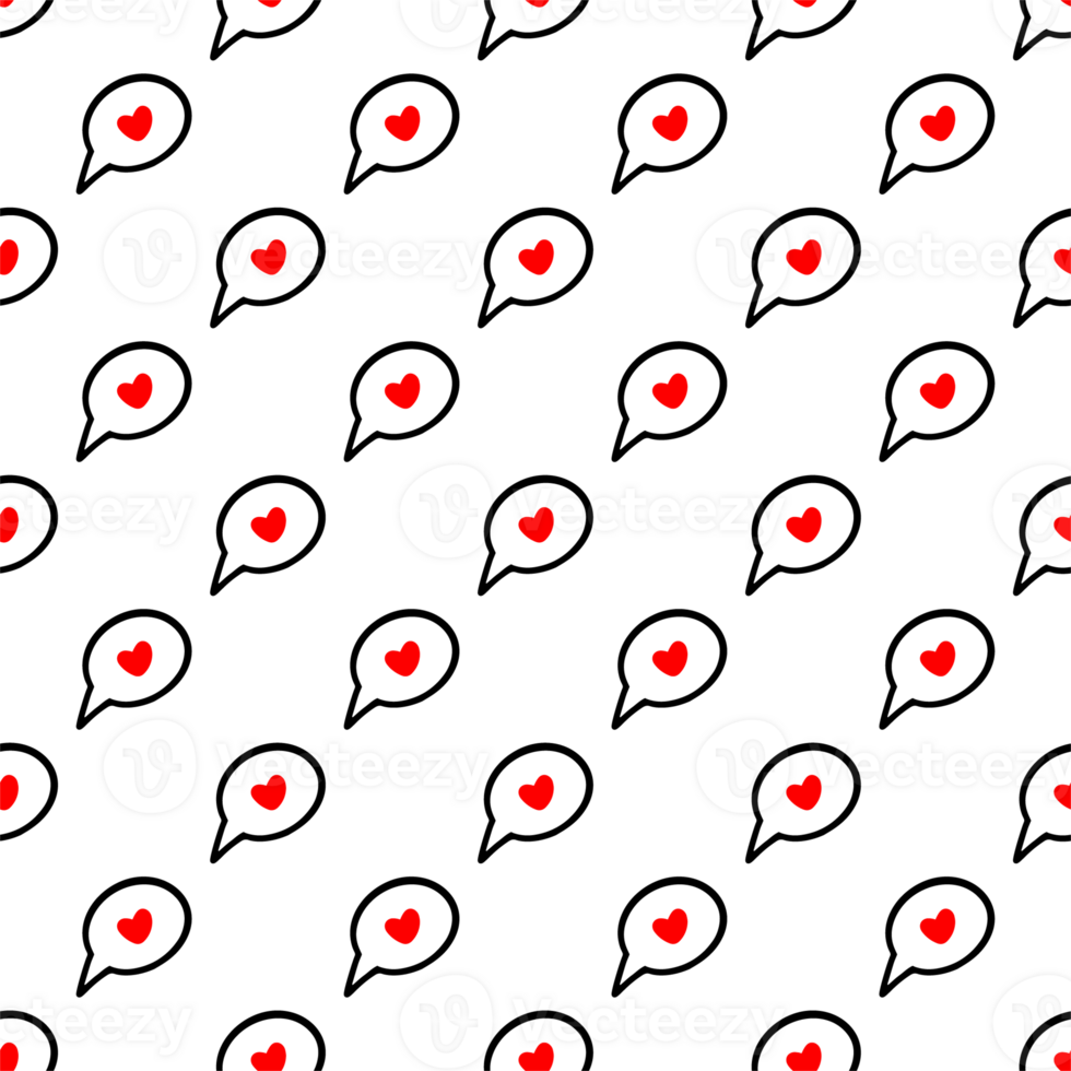 AI generated Pattern of speech bubbles with hearts png