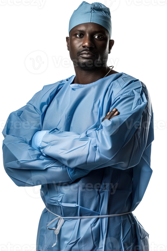 AI generated Black man in medical clothes png