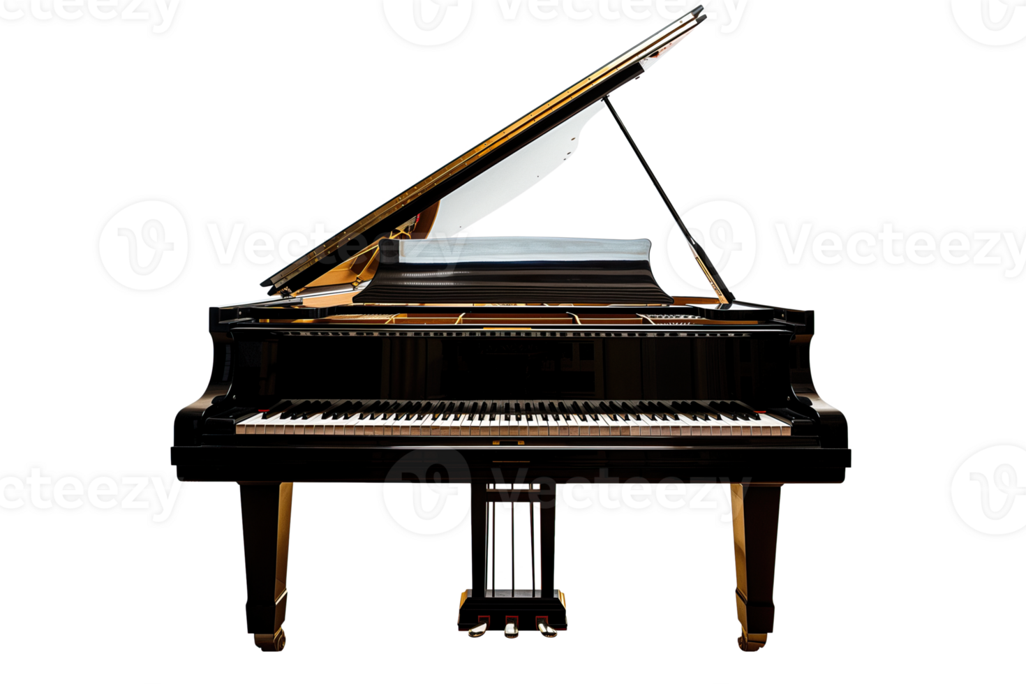 ai generado negro clásico piano musical instrumento png