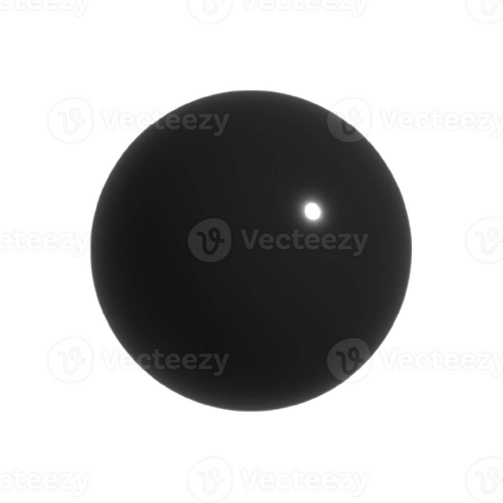 3D black ball geometrical shape png