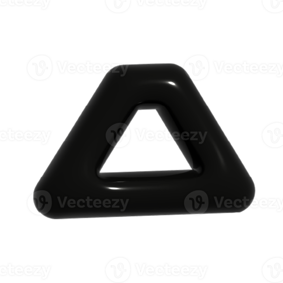 3D black triangle geometrical shape png