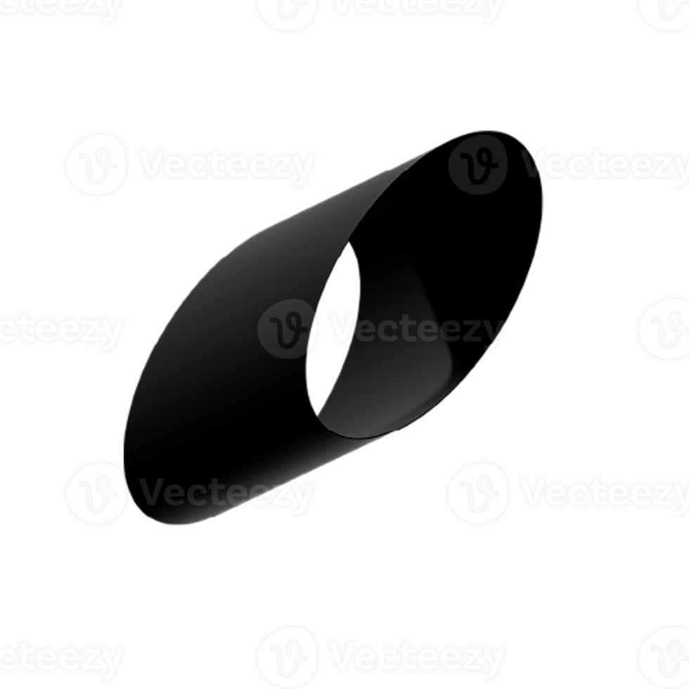 3D black oval geometrical shape png