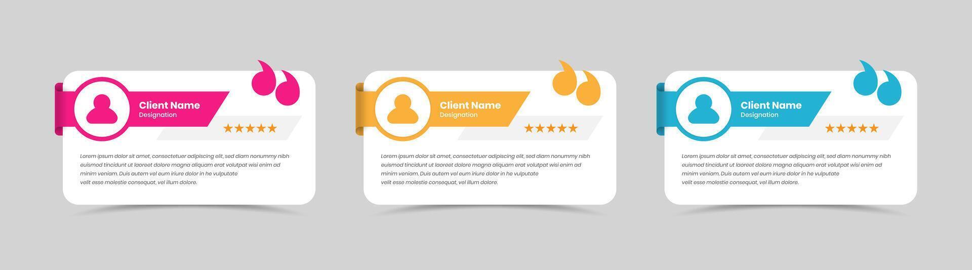 Simple customer feedback testimonial or client review quotation card element design vector