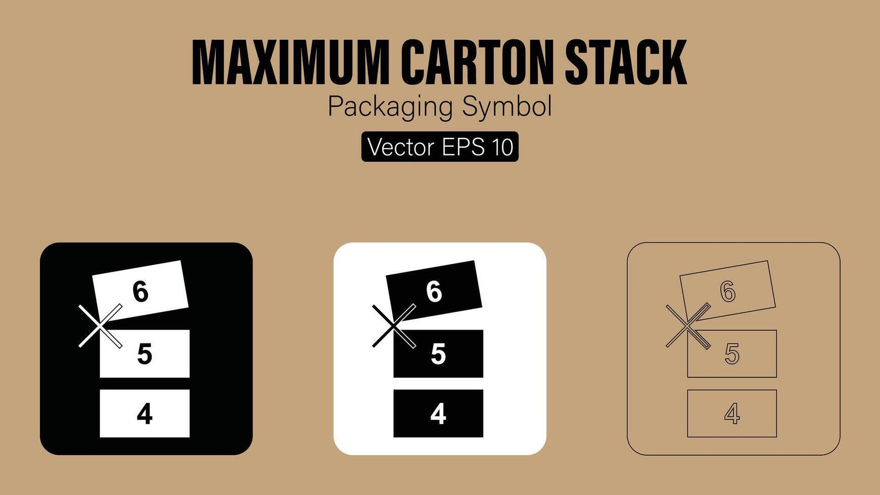 máximo caja de cartón apilar embalaje símbolo vector