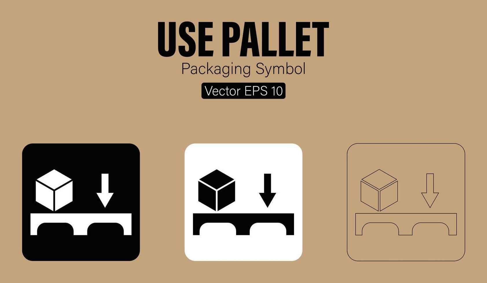 utilizar paleta embalaje símbolo vector