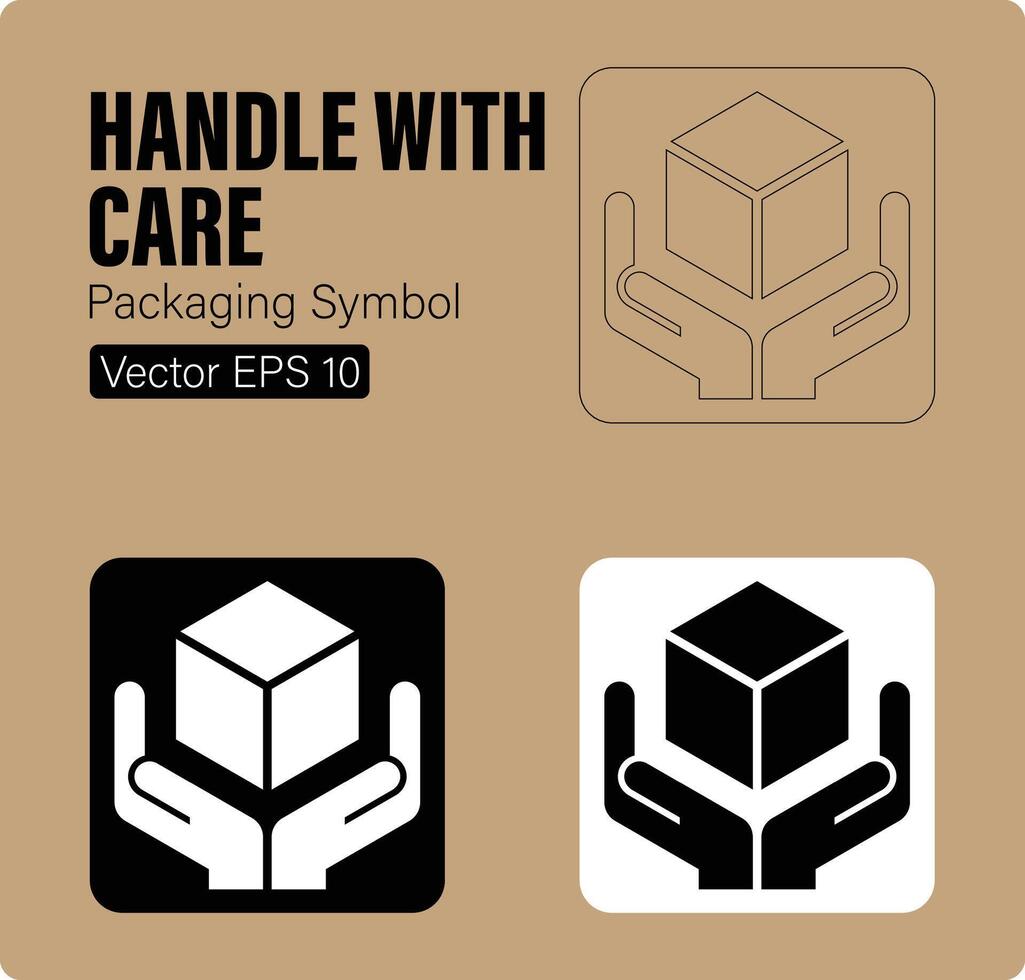 Handle With Care Packaging Symbol vector