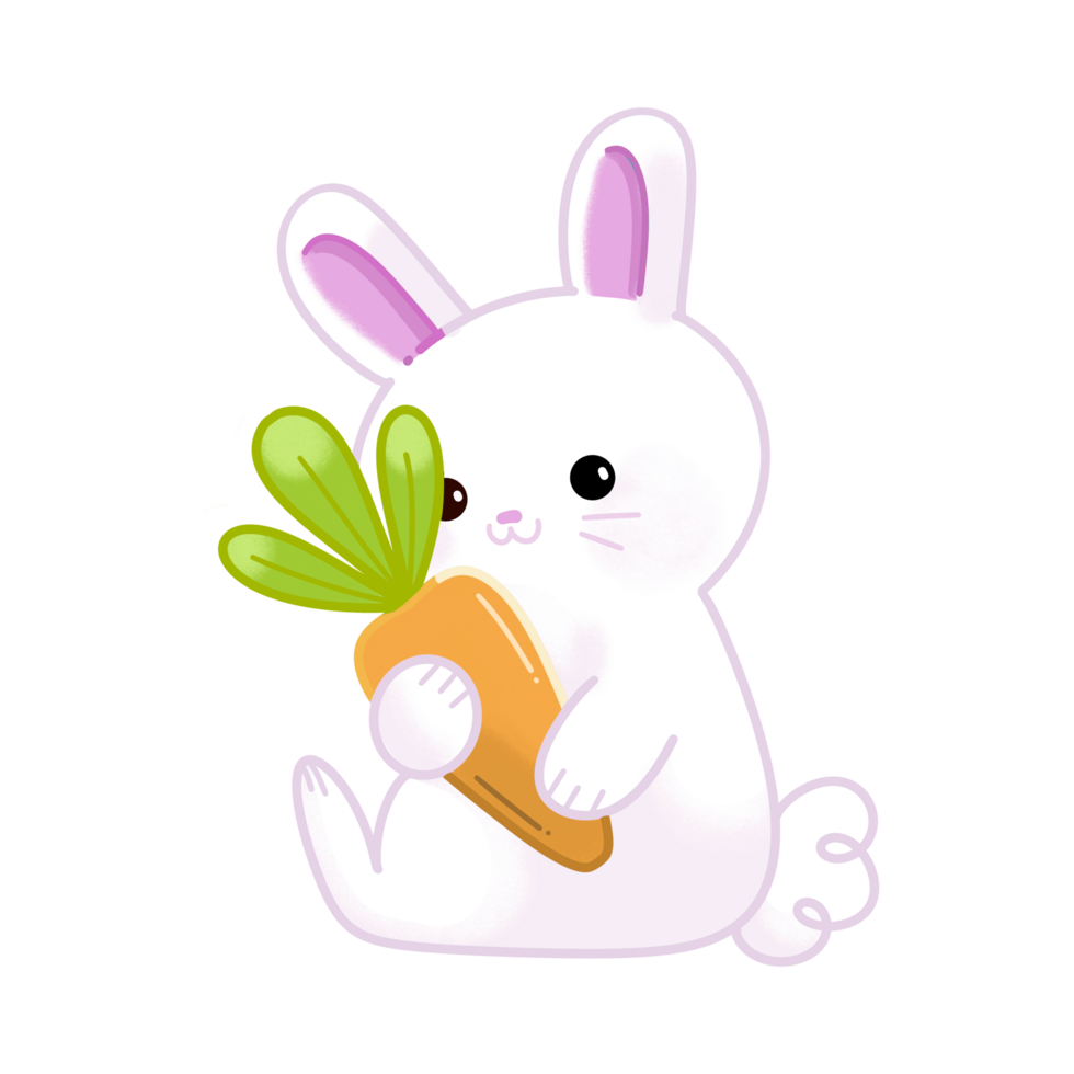 AI generated Cute Bunny And Carrot png