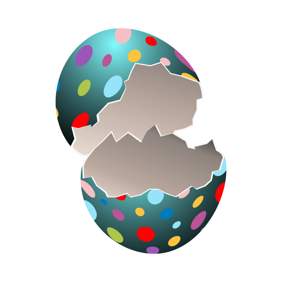 AI generated crack Easter egg with different color png